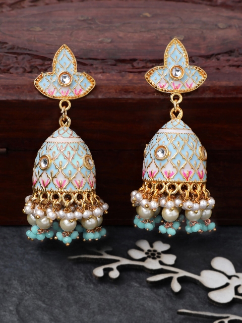 

Rubans Gold-Plated Oxidised Handcrafted Classic Jhumkas