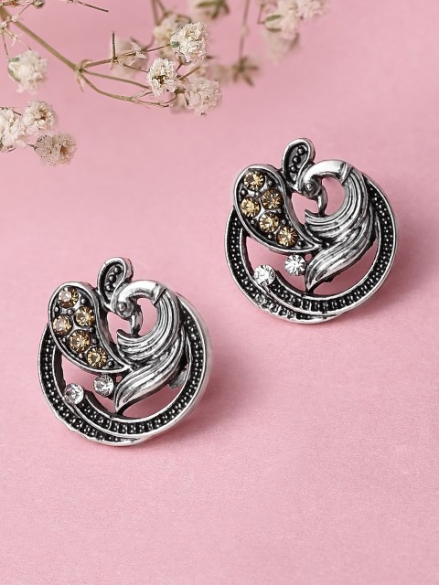 

Rubans Silver-Plated Oxidised Handcrafted Classic Studs
