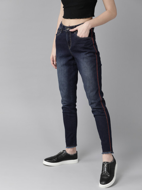 

The Roadster Lifestyle Co Women Navy Blue Skinny Fit Mid-Rise Clean Look Stretchable Jeans