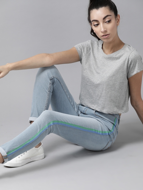 

Roadster Women Blue Super-Skinny Fit High-Rise Clean Look Stretchable Jeans