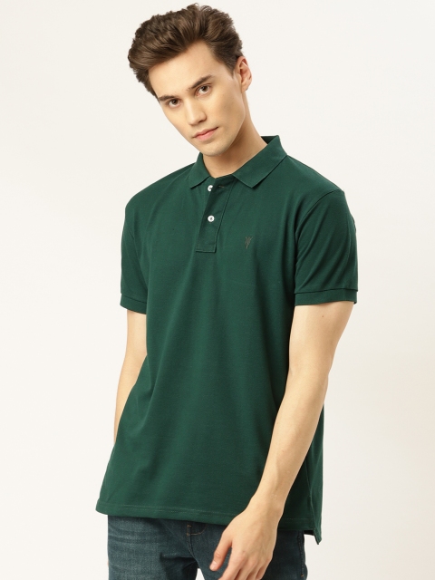 

GHPC Men Green Solid Polo Collar T-shirt