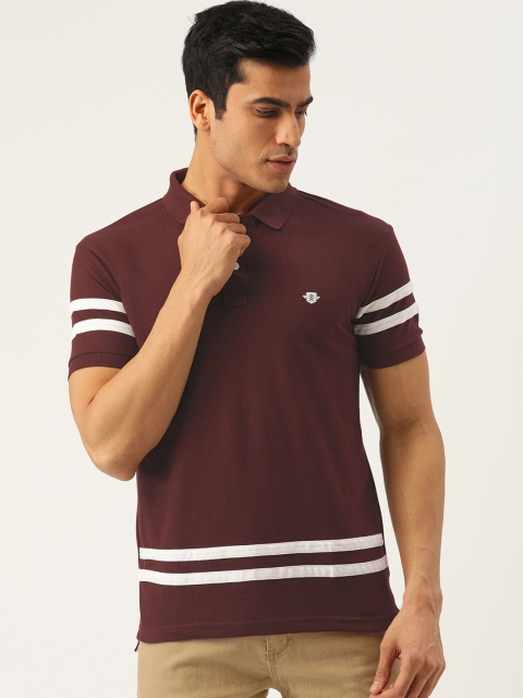 

GHPC Men Brown Solid Slim Fit Polo Collar T-shirt