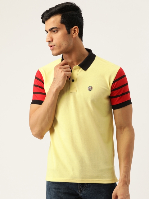 

GHPC Men Yellow Solid Polo Collar T-shirt