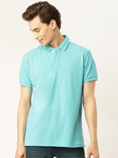 

GHPC Men Blue Solid Slim Fit Polo Collar T-shirt