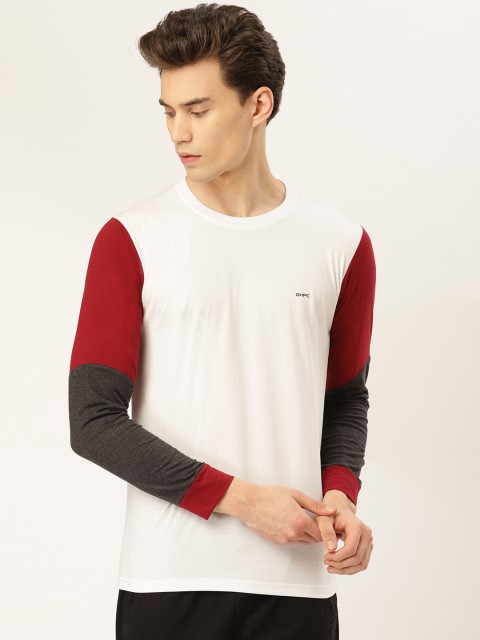 

GHPC Men White Solid Round Neck T-shirt