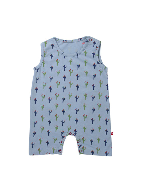 

Nino Bambino Infant Girls Blue & Green Printed Organic Cotton Sleeveless Half Sustainable Rompers