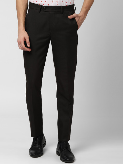 

Peter England Men Black Slim Fit Solid Formal Trousers