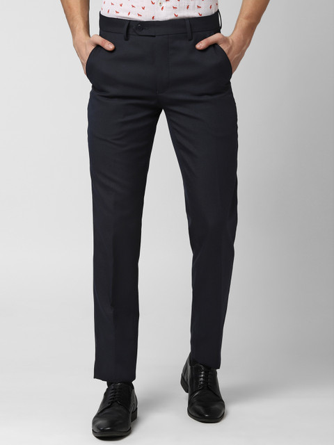 

Peter England Men Navy Blue Slim Fit Solid Formal Trousers