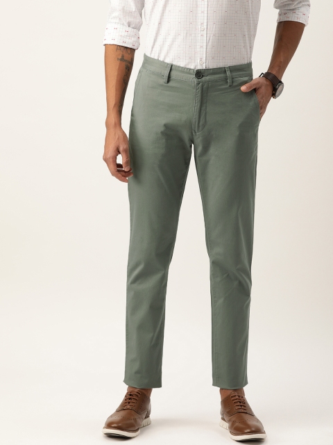 

Peter England Men Grey Super Slim Fit Solid Chinos
