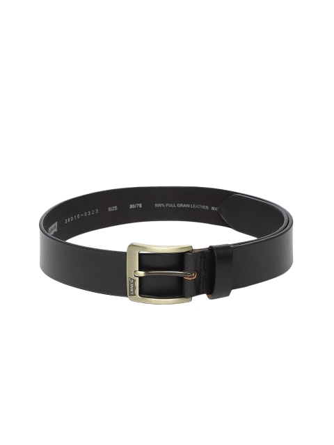 

Levis Men Black Solid Leather Belt