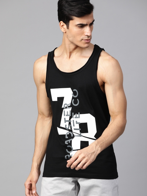 

Roadster Men Black & Off White Printed Scoop Neck T-shirt