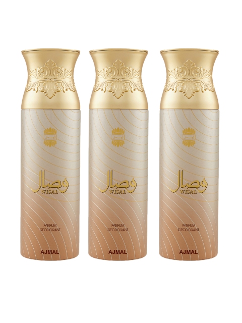 

Ajmal Women Pack Of 3 Deodorants 200ml each, Gold