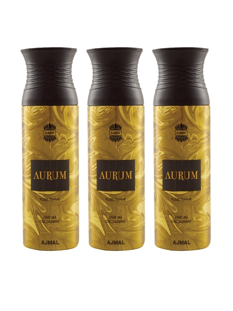 

Ajmal Women Pack Of 3 Deodorants 200ml each, Gold