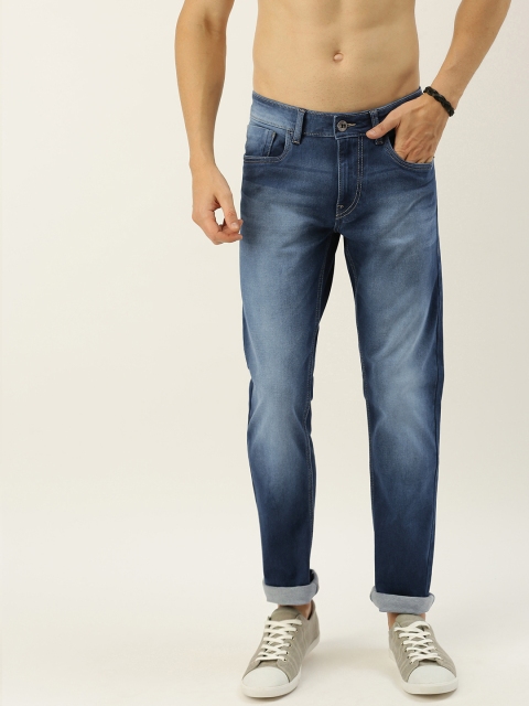 

Flying Machine Men Blue Michael Slim Tapered Fit Mid-Rise Clean Look Stretchable Jeans
