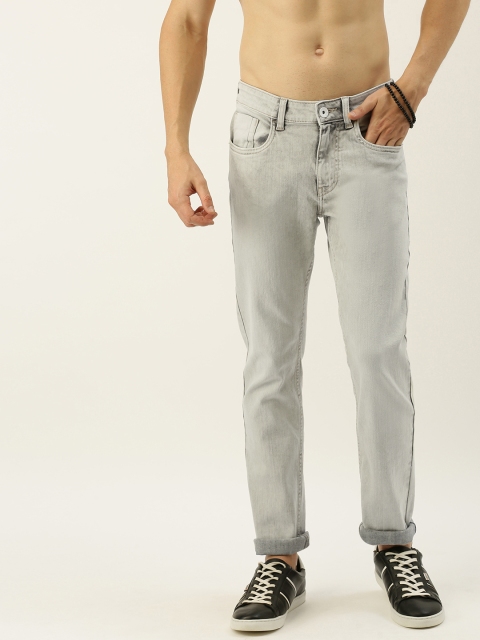 

Flying Machine Men Grey Michael Slim Tapered Fit Mid-Rise Clean Look Stretchable Jeans