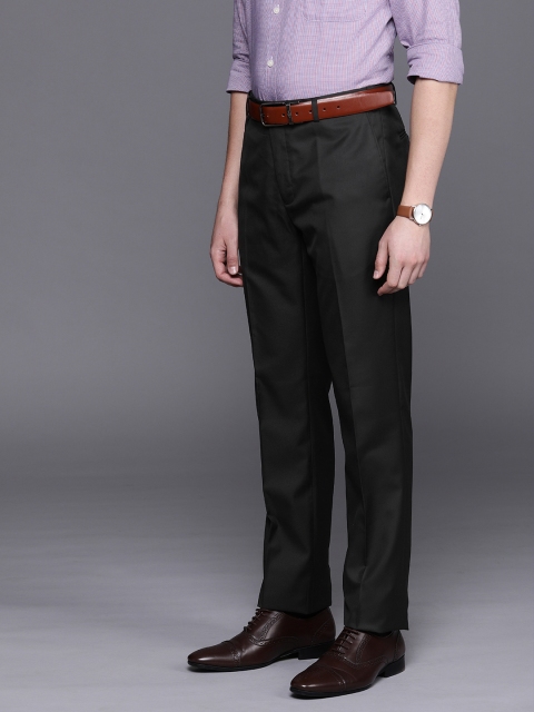 

Raymond Men Black Contemporary Fit Solid Formal Trousers