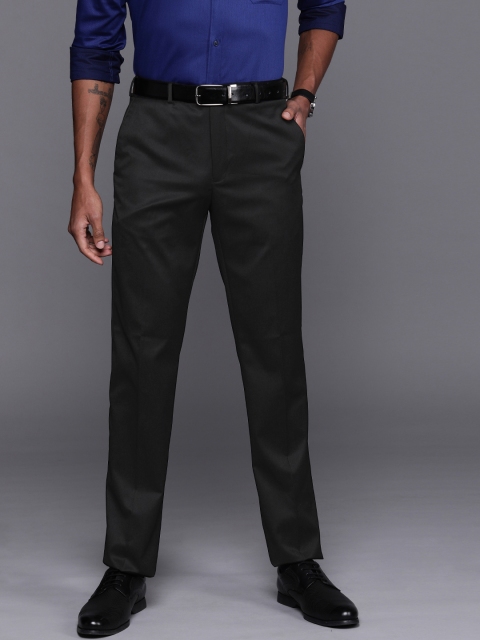 

Raymond Men Black Contemporary Fit Solid Formal Trousers