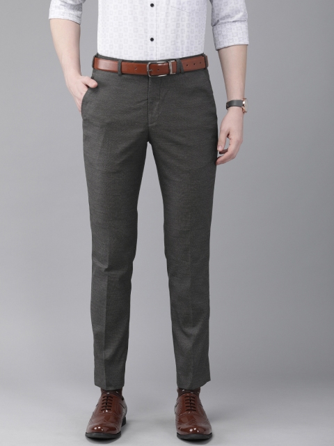

Park Avenue Men Charcoal Grey Neo Fit Solid Formal Trousers