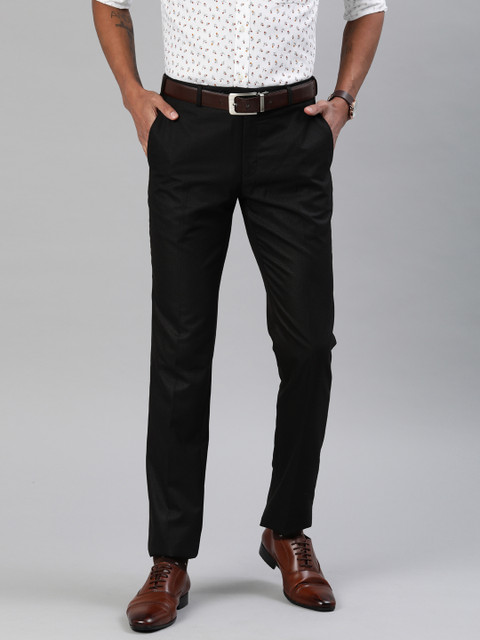 

Raymond Men Coffee Brown Slim Fit Solid Formal Trousers