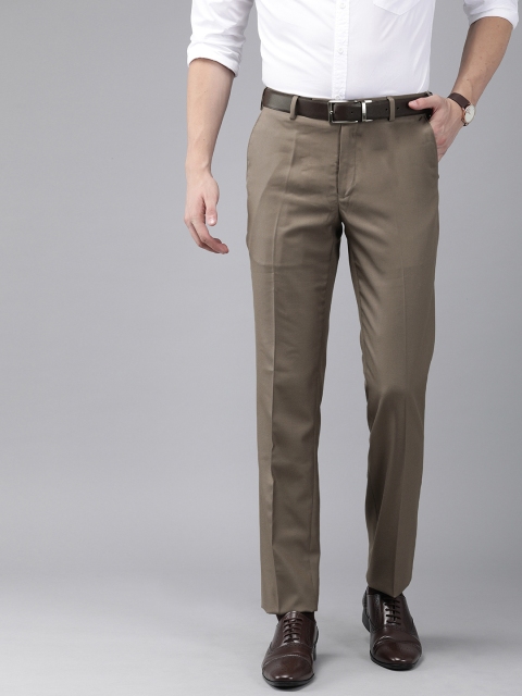

Park Avenue Men Brown Super Slim Fit Solid Formal Trousers