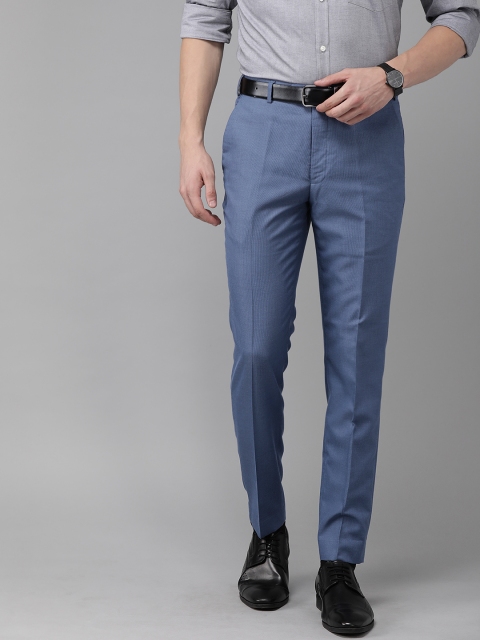 

Park Avenue Men Blue Neo Regular Fit Self Design Formal Trousers