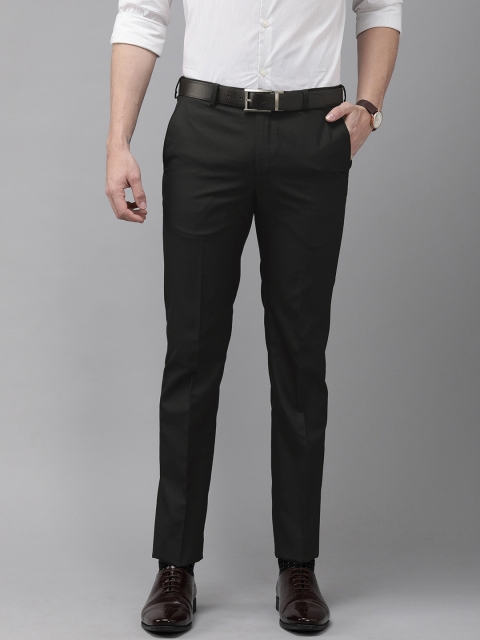 

Park Avenue Men Black Super Slim Fit Self Design Formal Trousers