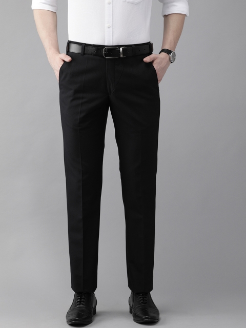 

Park Avenue Men Black Super Slim Fit Solid Formal Trousers