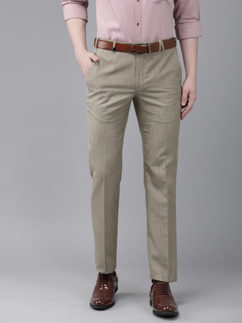 

Park Avenue Men Beige Super Slim Fit Solid Formal Trousers