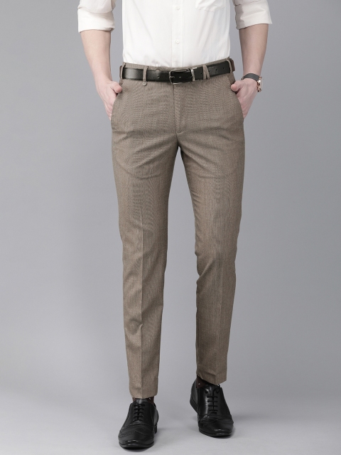 

Park Avenue Men Brown & Black Neo Fit Striped Regular Trousers