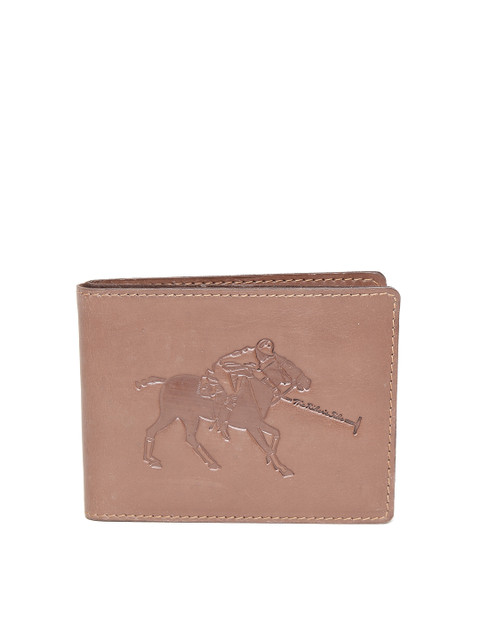 

The Rider's Side Men Brown Polo Engraved Leather Wallet