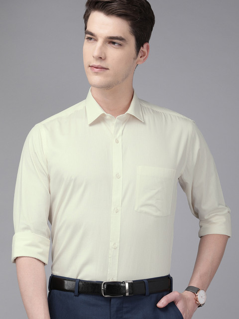

Park Avenue Men Yellow Slim Fit Self-Striped Formal Shirt