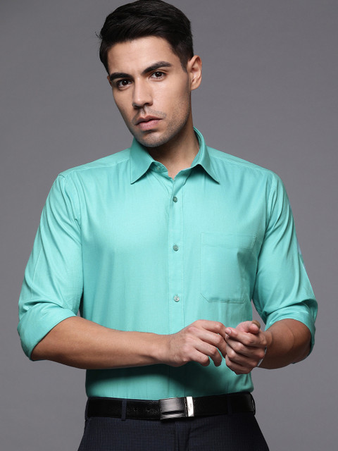 

Raymond Men Teal Blue Contemporary Fit Solid Formal Shirt