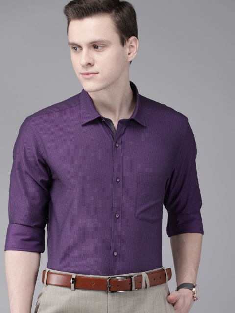 

Park Avenue Men Purple Slim Fit Self Design Formal Shirt