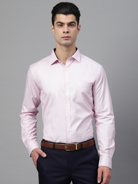 

Park Avenue Men Pink & White Slim Fit Self Design Easy Care Formal Shirt