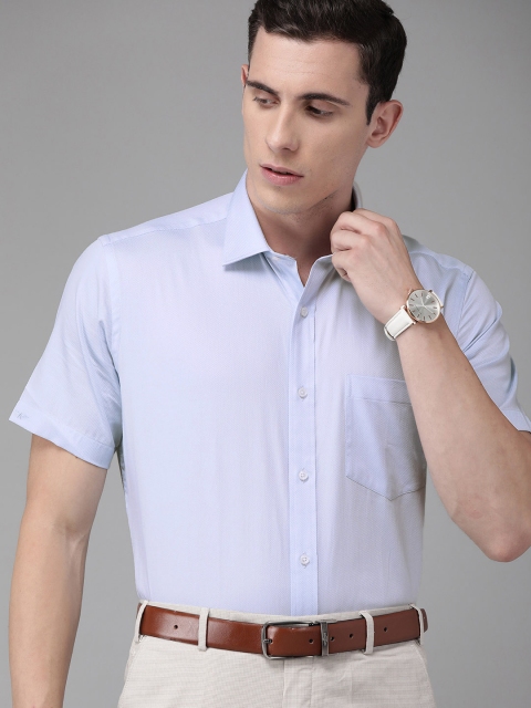 

Park Avenue Men Blue Regular Fit Self Design Formal Shirt