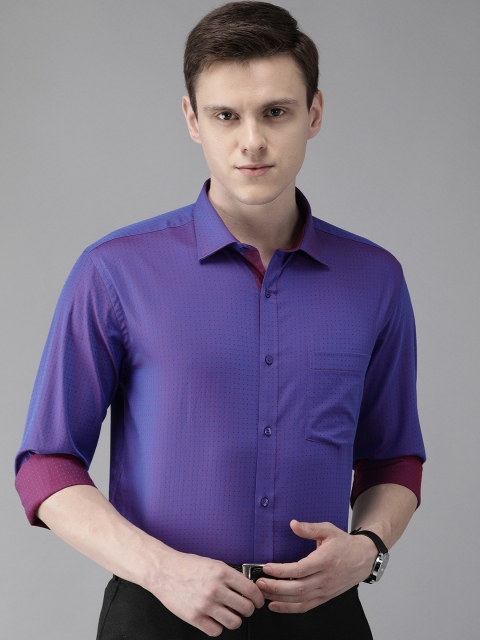 

Park Avenue Celebrate Men Purple & Red Slim Fit Self Design Party Shirt