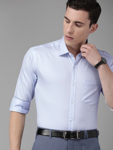 

Park Avenue Men Blue Slim Fit Self Design Formal Shirt