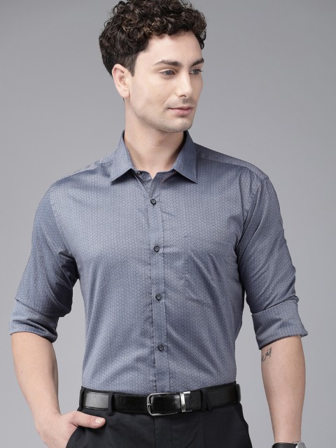 

Park Avenue Men Grey Slim Fit Self Design Formal Shirt