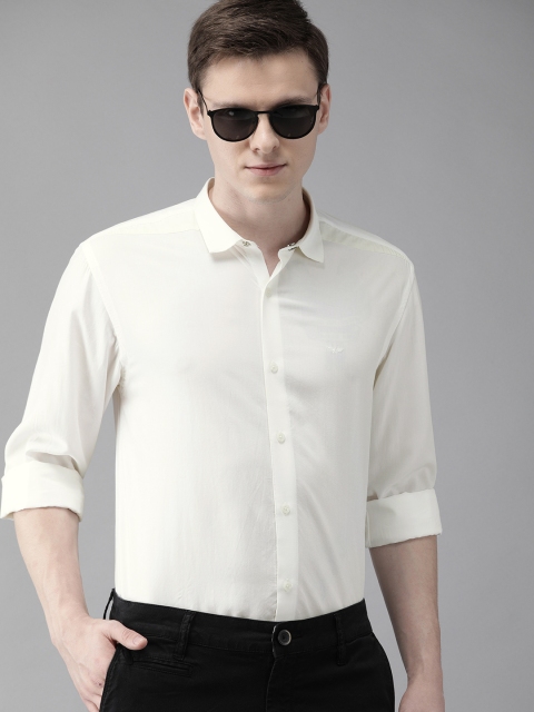 

Park Avenue Men White Slim Fit Solid Casual Shirt