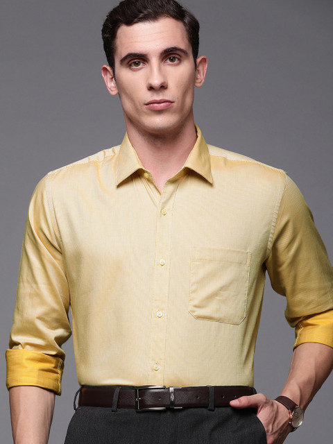 

Raymond Men Yellow Contemporary Fit Self Design Formal Shirt