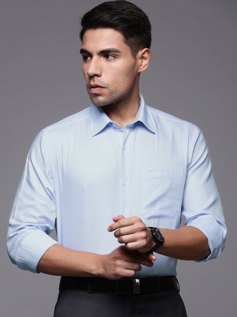 

Raymond Men Blue & White Contemporary Fit Self Design Formal Shirt