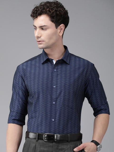 

Park Avenue Men Navy Blue Slim Fit Woven Design Formal Shirt