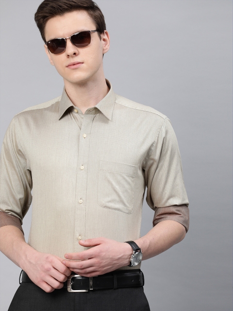 

Raymond Men Beige Slim Fit Self Design Formal Shirt