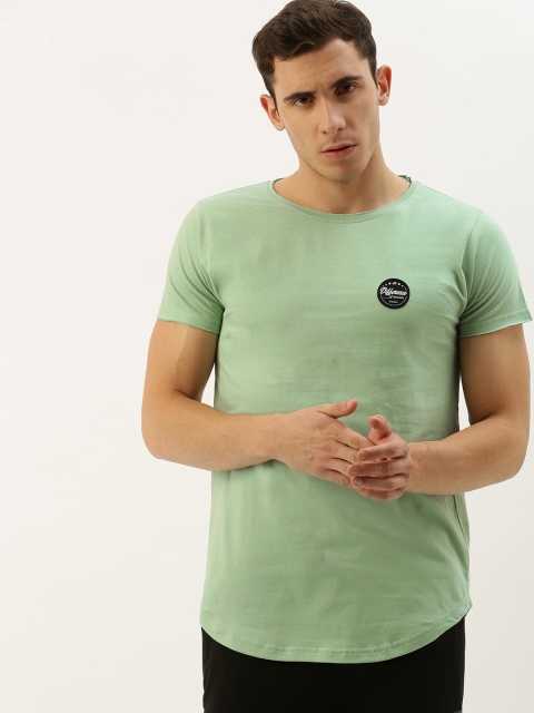 

Difference of Opinion Men Sea Green Solid Round Neck T-shirt