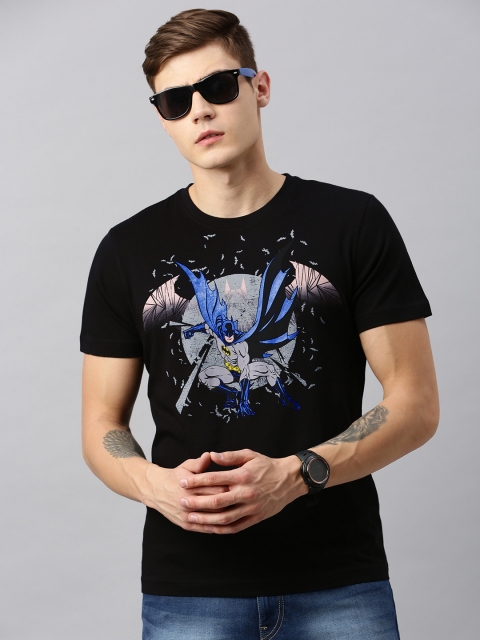 

Huetrap Batman Men Black Round Neck Pure Cotton T-shirt
