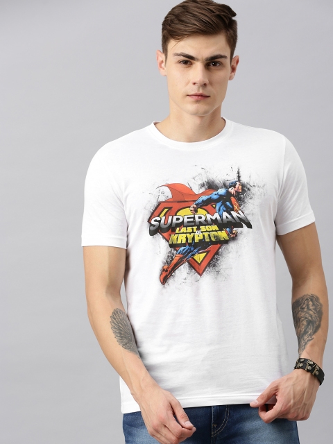 

Huetrap Superman Men White Round Neck Pure Cotton T-shirt