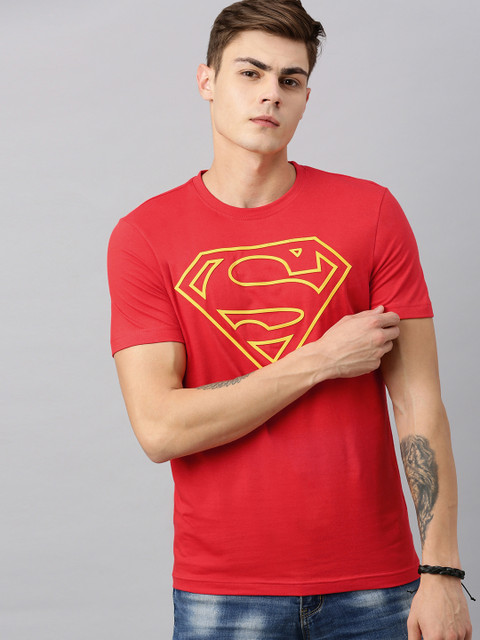 

Huetrap Superman Men Red Round Neck Pure Cotton T-shirt