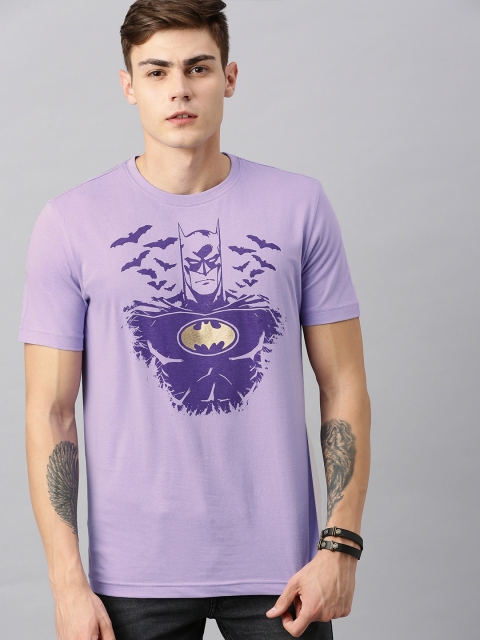 

Huetrap Batman Men Lavender Round Neck Pure Cotton T-shirt