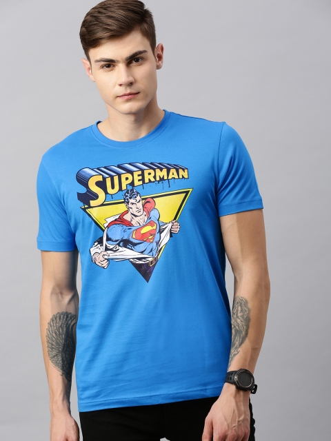 

Huetrap Superman Men Blue Round Neck Pure Cotton T-shirt
