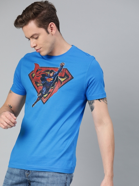 

Huetrap Superman Men Blue Round Neck Pure Cotton T-shirt